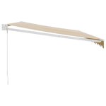 vidaXL Auvent rétractable jaune et blanc 5x3 m tissu et aluminium