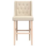 vidaXL Chaises de bar lot de 2 bois massif d'hévéa et tissu