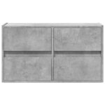 vidaXL Meuble TV mural avec lumières LED gris béton 80x31x45 cm