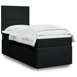vidaXL Sommier à lattes de lit et matelas Noir 80x200 cm Tissu