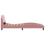 vidaXL Cadre de lit et tête de lit sans matelas rose 90x190 cm velours