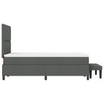 vidaXL Lit Box Spring avec Matelas & Banc Gris Foncé 120x190 cm Tissu