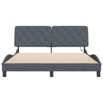vidaXL Cadre de lit avec lumières LED gris foncé 160x200 cm velours