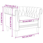 vidaXL Fauteuil Chesterfield noir tissu