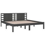 vidaXL Cadre de lit sans matelas gris 200x200 cm bois massif de pin