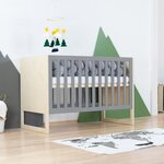 Lit bébé CHRUPPY 60 x 120 cm naturel et gris