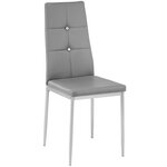 Lot de 4 chaises siège de salon cuisine salle à manger design élégant avec brillant gris 08_0000562