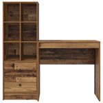 vidaXL Bureau vieux bois avec rangement en bois d'ingénierie