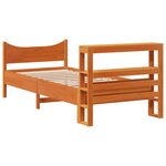 vidaXL Cadre de lit avec tête de lit cire marron 75x190 cm bois de pin