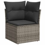 vidaXL Salon de jardin 8 Pièces avec coussins gris clair résine tressée