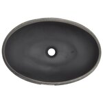 vidaXL Vasque à poser noir et gris ovale 59x40x15 cm céramique