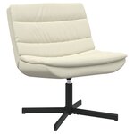 vidaXL Chaise Pivotante Crème Faux cuir Moyenne Pivotante