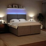vidaXL Sommier à lattes de lit et matelas Gris clair 200x200cm Velours