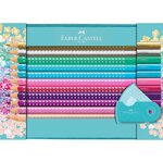 Coffret cadeau Sparkle, 20 crayons de couleur et 1 taille-crayon Mini FABER-CASTELL