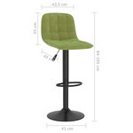 vidaXL Tabourets de bar lot de 2 vert clair velours