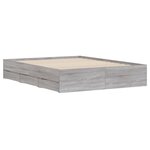 vidaXL Cadre de lit et tiroirs sonoma gris 140x190 cm bois ingénierie