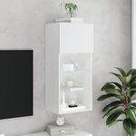 vidaXL Meuble TV avec lumières LED blanc 40 5x30x90 cm
