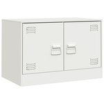 vidaXL Meubles TV 2 Pièces blanc 67x39x44 cm acier