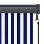 vidaXL Store roulant d'extérieur 160x250 cm Bleu et blanc