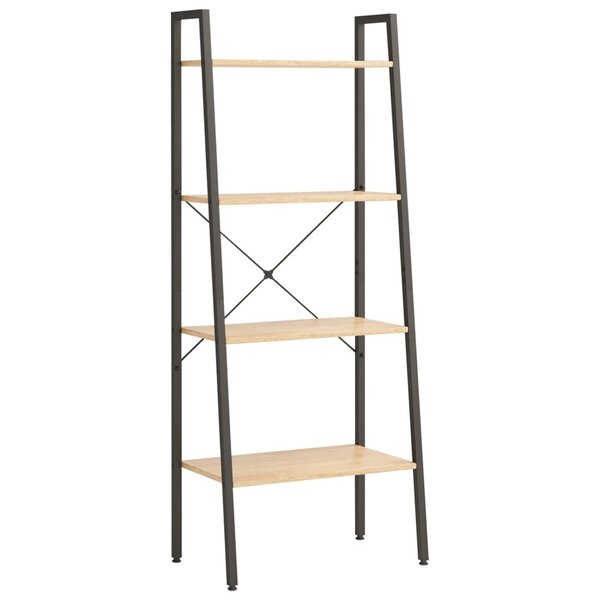 vidaXL Étagère sur pied 4 niveaux Marron clair et noir 56x35x140 cm