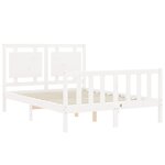 vidaXL Cadre de lit avec tête de lit blanc 140x200 cm bois massif