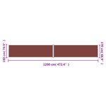 vidaXL Auvent latéral rétractable Marron 180x1200 cm