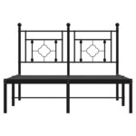vidaXL Cadre de lit métal sans matelas avec tête de lit noir 120x200cm