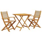 vidaXL Ensemble de bistro 3 Pièces beige polypropylène et bois massif