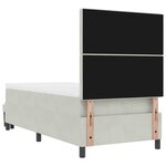 vidaXL Lit à Sommier avec Matelas & Banc Gris Clair 90x190 cm Velours