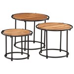 vidaXL Tables gigognes 3 Pièces bois massif d'acacia