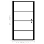 vidaXL Porte de douche verre trempé dépoli 81x195 cm noir