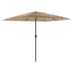 vidaXL Parasol de jardin avec LED et mât en acier marron 248x248x248cm