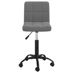 Chaise fauteuil siège pivotante de bureau informatique étude foncé velours gris 02_0024134