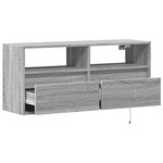 vidaXL Meuble TV mural avec lumières LED sonoma gris 100x31x45 cm