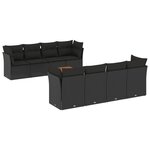 vidaXL Salon de jardin 9 Pièces avec coussins noir résine tressée