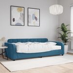 vidaXL Lit de jour avec matelas bleu 100x200 cm velours