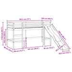 vidaXL Lit mezzanine enfants avec tour bleu 90x190 cm bois pin massif