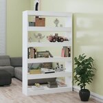 vidaXL Bibliothèque/Séparateur de pièce Blanc brillant 100x30x166 cm