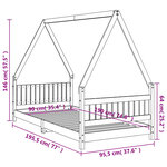 vidaXL Cadre de lit pour enfants noir 90x190 cm bois de pin massif