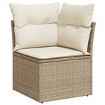 vidaXL Salon de jardin 9 Pièces avec coussins gris résine tressée