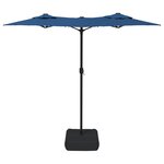 vidaXL Parasol de jardin à double tête avec LED bleu azuré 316x240 cm