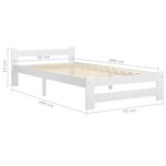 vidaXL Cadre de lit sans matelas blanc bois de pin massif 90x200 cm