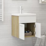 vidaXL Armoire d'évier Blanc et chêne sonoma 41x38 5x46 cm Aggloméré