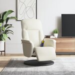vidaXL Fauteuil inclinable de massage avec repose-pieds crème velours