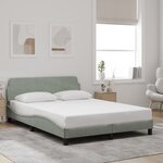 vidaXL Cadre de lit sans matelas gris clair 140x190 cm velours