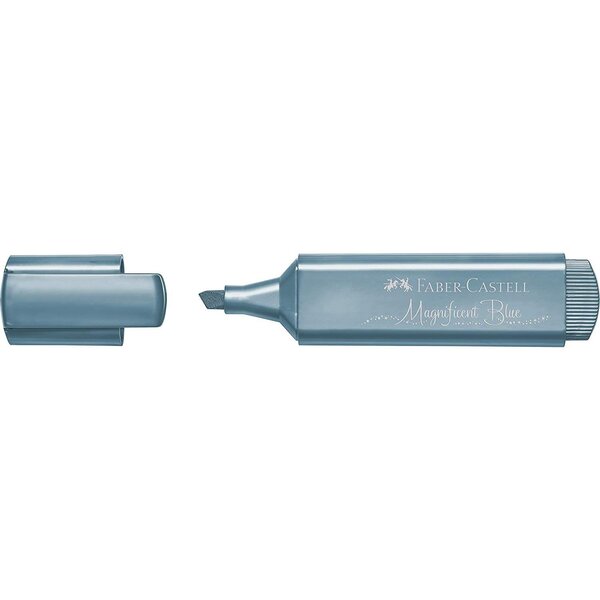 Surligneur textliner 1546 metallic pointe biseautée bleu faber-castell