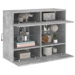 vidaXL Meuble TV mural avec lumières LED gris béton 78 5x30x60 5 cm