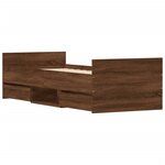 vidaXL Cadre de lit tête de lit et pied de lit chêne marron 75x190 cm