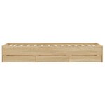 vidaXL Cadre de lit avec tiroirs sans matelas chêne sonoma 100x200 cm