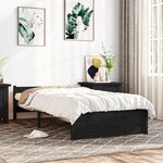 vidaXL Cadre de lit Noir Bois massif 90x200 cm